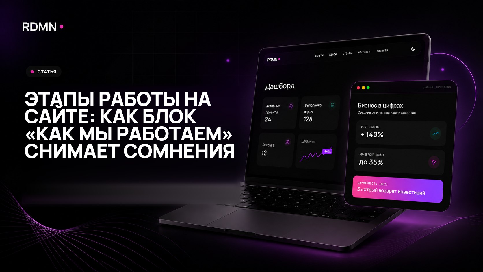 Этапы работы на сайте: как блок «Как мы работаем» снимает сомнения